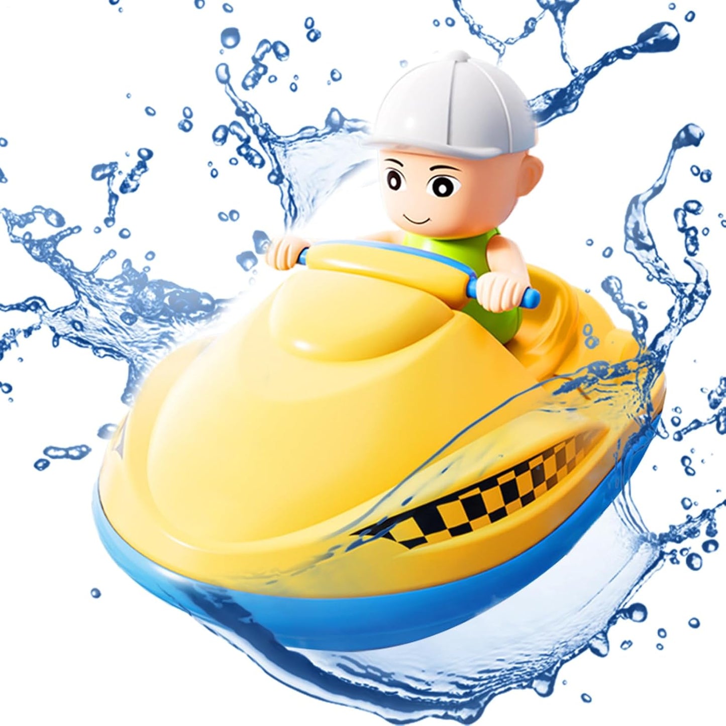 Bath Toys, Wind Up Water Toys, Animal Swimmers with Swimming Motion, Bright Color Design, Interactive Sensory Play for Toddler, Pool, Bathtub, Beach, Shower Fun, Yellow/Blue