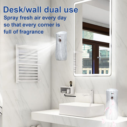 Automatic Air Freshener Spray Dispenser (2-Pack), Free Standing or Wall Mounted Adjustable Aromatherapy Machines for Home, Indoor, Bathrooms, Offices, Hotels and Commercial Places (BHW-01)