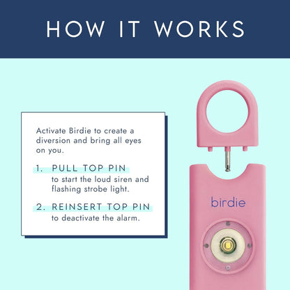 She's Birdie - The Original Personal Safety Alarm for Women by Women - Loud Siren, Strobe Light and Solid Brass Key Chain in a Variety of Colors (Blossom)
