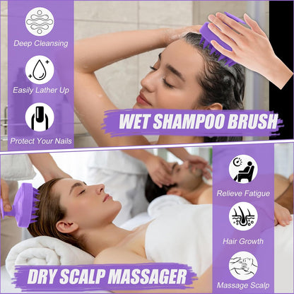 YeaHapiday Hair Oil Applicator and Scalp Massager for a Unique Experience of Hair Oiling and Hair Care, Scalp Brush (Purple)