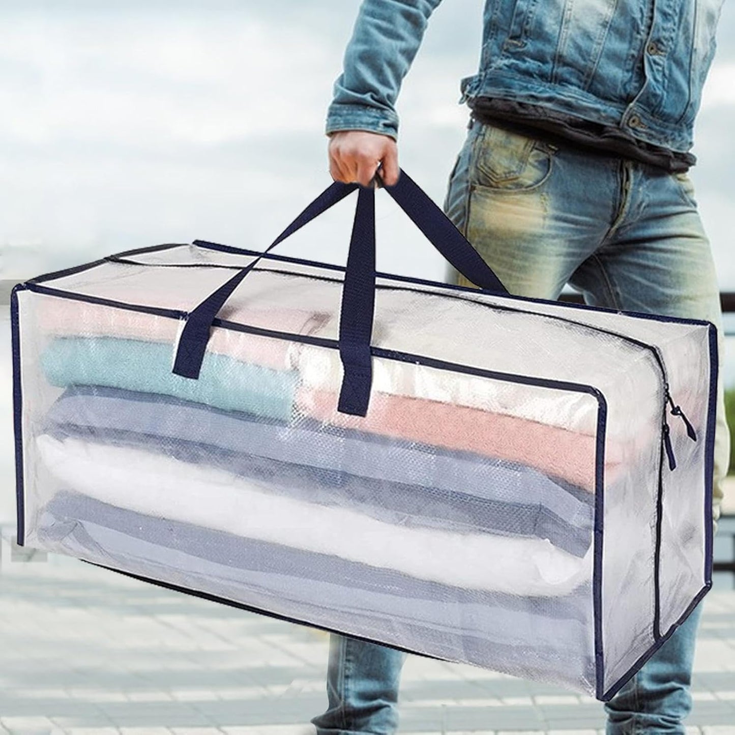 Large Moving Bags for Clothes, Foldable Storage Tote, Bedroom Clothes Storage Bags, Bedding Packing Totes, Heavy Duty Moving Bags 10pcs Foldable Totes for Efficient Packing and Organization