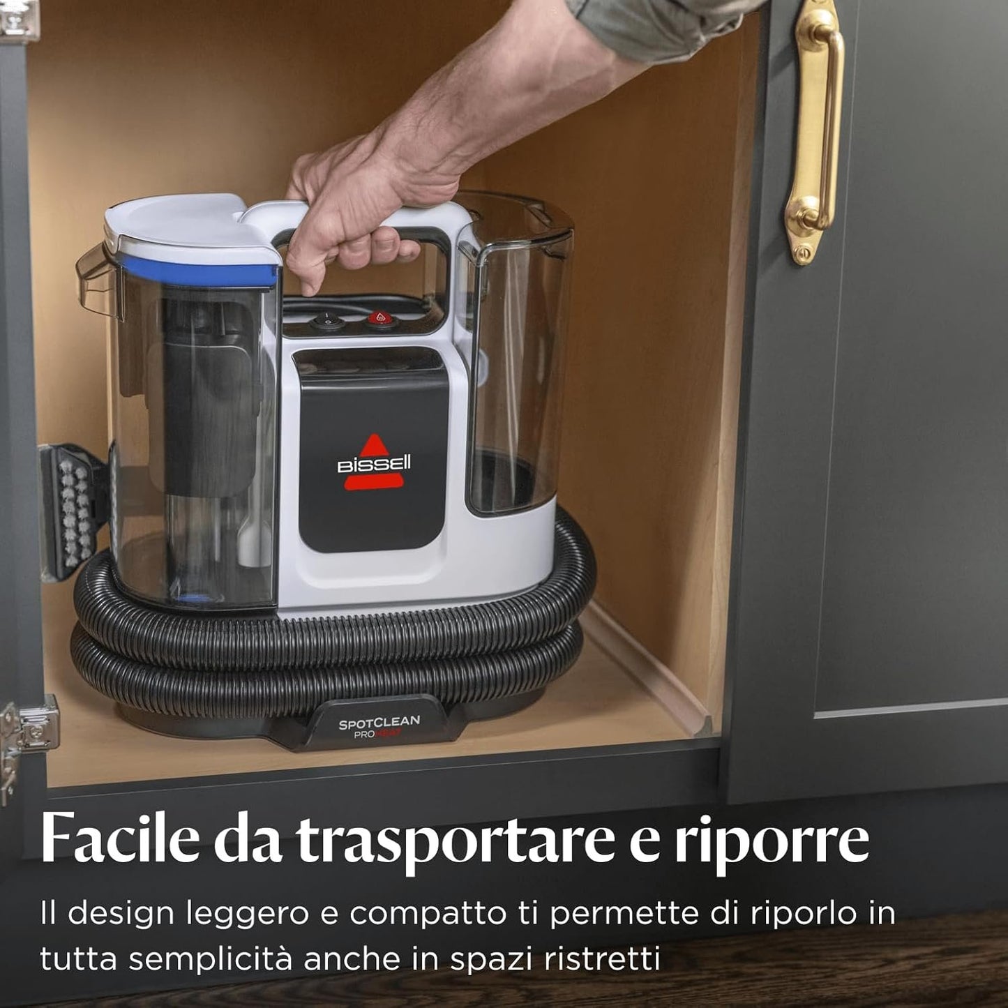 BISSELL SpotClean ProHeat Advanced Carpet and Upholstery Cleaner, Upholstery Washer, 1125W Engine, Triple Stubborn Stain Cleaner, Multi-Surface Compact, Filaire, 3924N