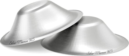 Silver Mamas Nursing Cups for Nursing Newborn, Silver Nipple Covers Breastfeeding, 925 Silver Nursing Shields, Healing Cups, Newborn Essentials Must Haves, Soothe Sore and Cracked Nipples (Medium)