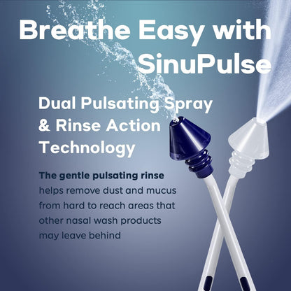 SinuPulse Elite Advanced Nasal Irrigation System with 30 SinuAir Saline Packets, Pulsating Nasal Congestion Relief & Sinus Rinse Machine, More Effective Than Neti Pot or Nose Spray