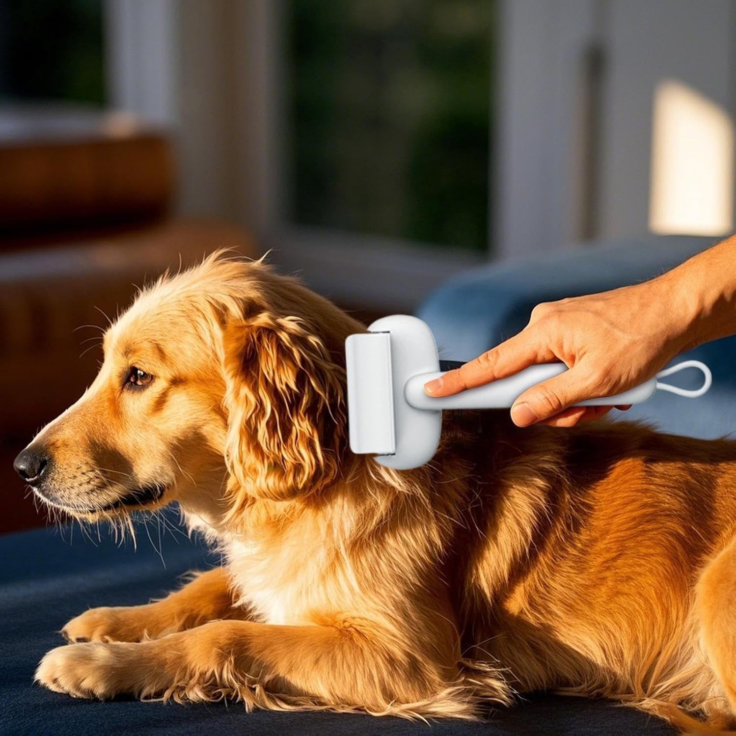 Dematting Comb Dogs, Shedding Brush, Grooming Tool for Mat Detangling, Hair Remover Matted, Pet Care Tools Dogs and Cat 9.45 inches Dog And Cats, Comfortable Grip Design