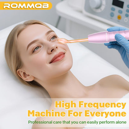 High Frequency Wand - ROMMQB Professional High Frequency Facial Machine with 4 Orange Neon Tubes, Portable Skin Therapy Wand Device for Skin Tightening, Wrinkles, Acne, Hair Growth Skincare Tools