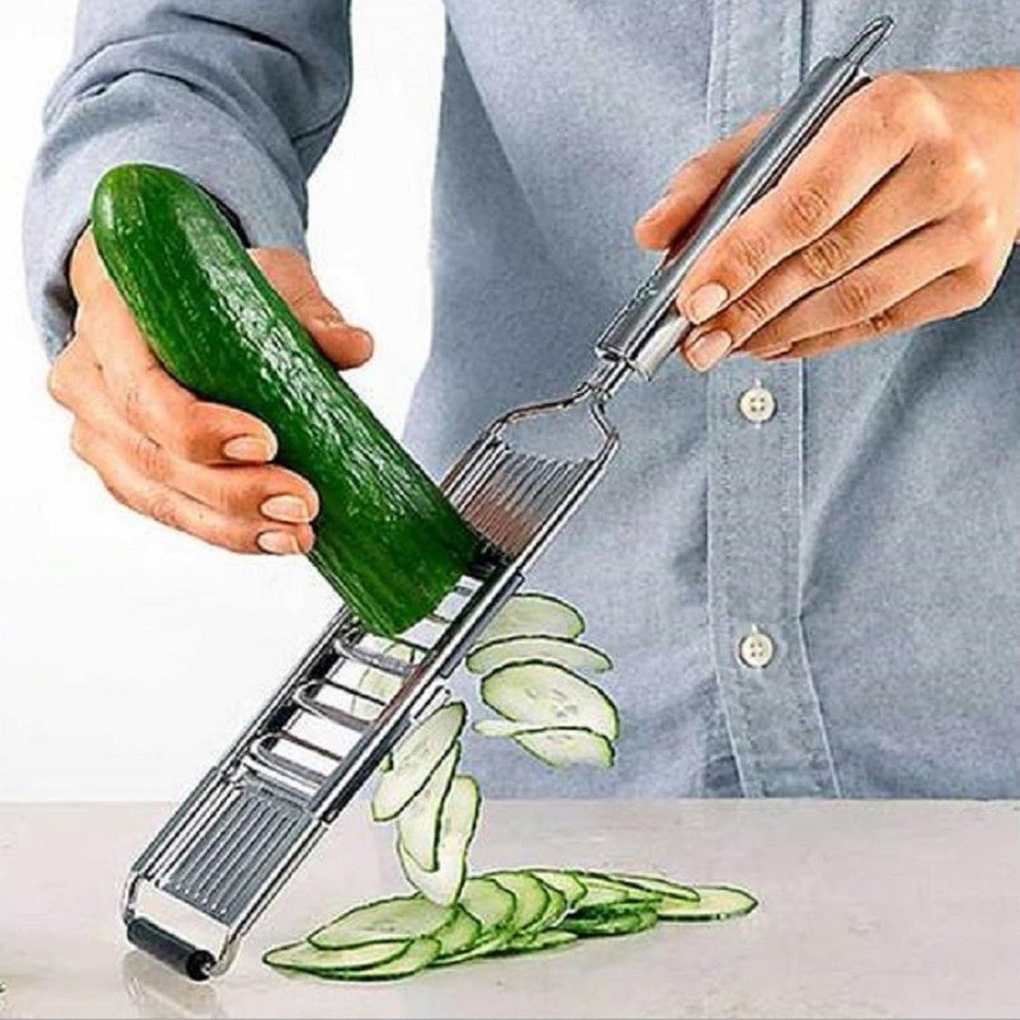 TOBILE Peeler 4 in 1 Vegetable Slicer Shredder Grater Cutter Manual Fruit Carrot Potato Grater with Handle Multipurpose Household Kitchen Tool