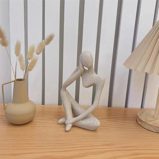 zyxqq Thinker Sculptures Home Decor, Resin Thinker Statue Set of 3 Abstract Art Sculpture Modern Thinker Collectible Figurines for Bookshelf Desktop Office Shelf Figurine Decoration