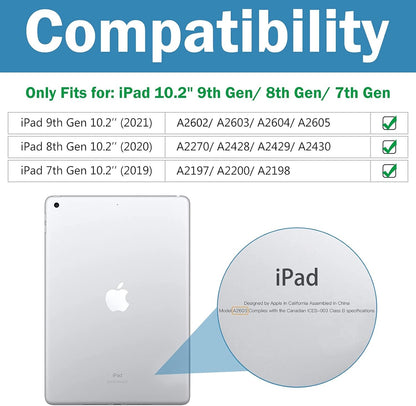 ProCase 2 Pack Screen Protector for iPad 10.2 9th 2021/ 8th 2020/ 7th 2019, Tempered Glass Film Guard for A2602 A2603 A2270 A2428 A2197 A2198 A2200 -Clear