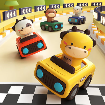 Press & Go Car for Toddlers 1-3, Baby Animal Racing Cars, Infant Play Vehicle Set, Baby Push Go Friction Car Toys for 6-9-12-18 Months, 1st Birthday for 1-2 Years Old Boys