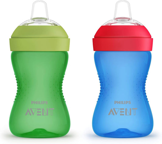 Philips Avent My Grippy Spout Cup, 10oz, 2pk, Blue/Green, SCF801/21