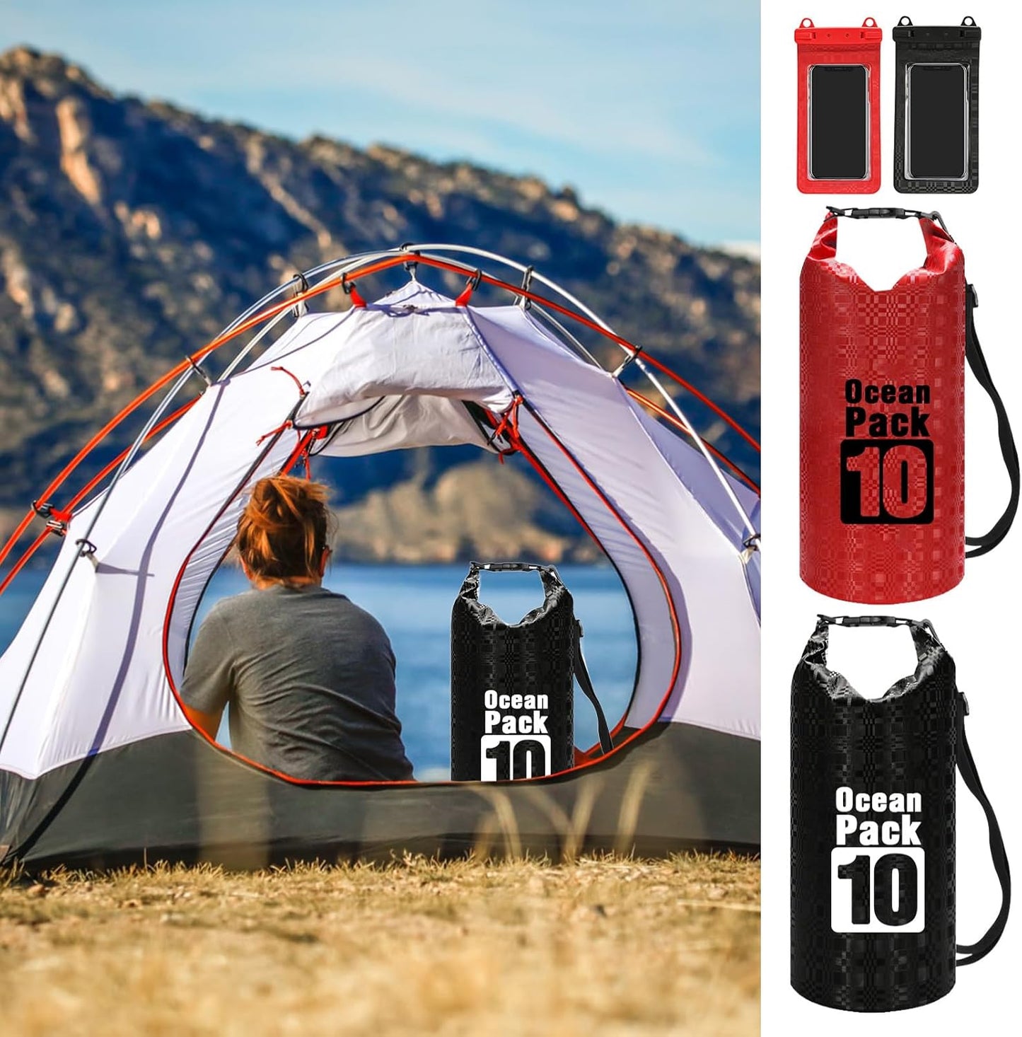 Dry Bags Waterproof, Water Proof Bags, 16.14x7.68x0.2 inches Roll Top Lightweight, Storage Backpack for Travel, Camping, Commuting Shopping, Outdoor Adventures and Gear Protection