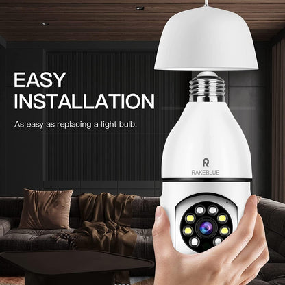 Light Bulb Security Camera 1080P, Free Cloud Storage Wireless Security Camera with 2.4GHz/5GHz WiFi,360 Degree Pan/Tilt Human Motion Detection Two Way Audio Color Night Vision (1 Pack)