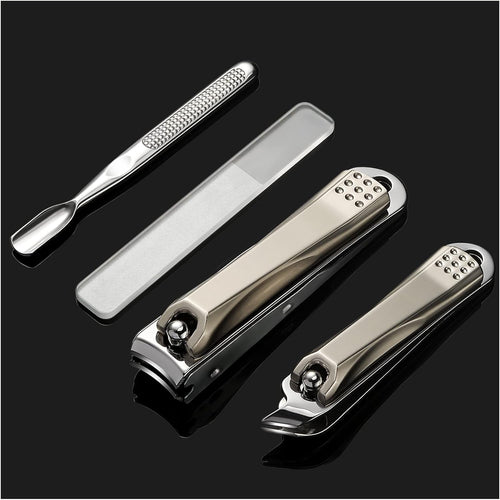 FERYES Nail Clippers Set - Premium Quality Stainless Steel Toenail and Fingernail Clipper for Manicure - 4PCS Nail Care Tool Kit