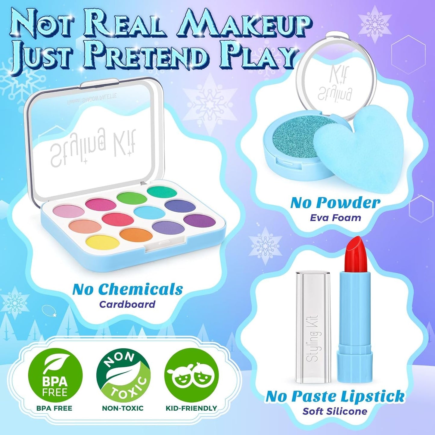 Little Girls Purse, Frozen Toys for Girls Gifts, Toddler Purse Pretend Makeup, Play Purse For Little Girls, Kids Toy Frozen Purse, Birthday Christmas Princess Gifts Toys For 3 4 5 6 7 8 Year Old Girls