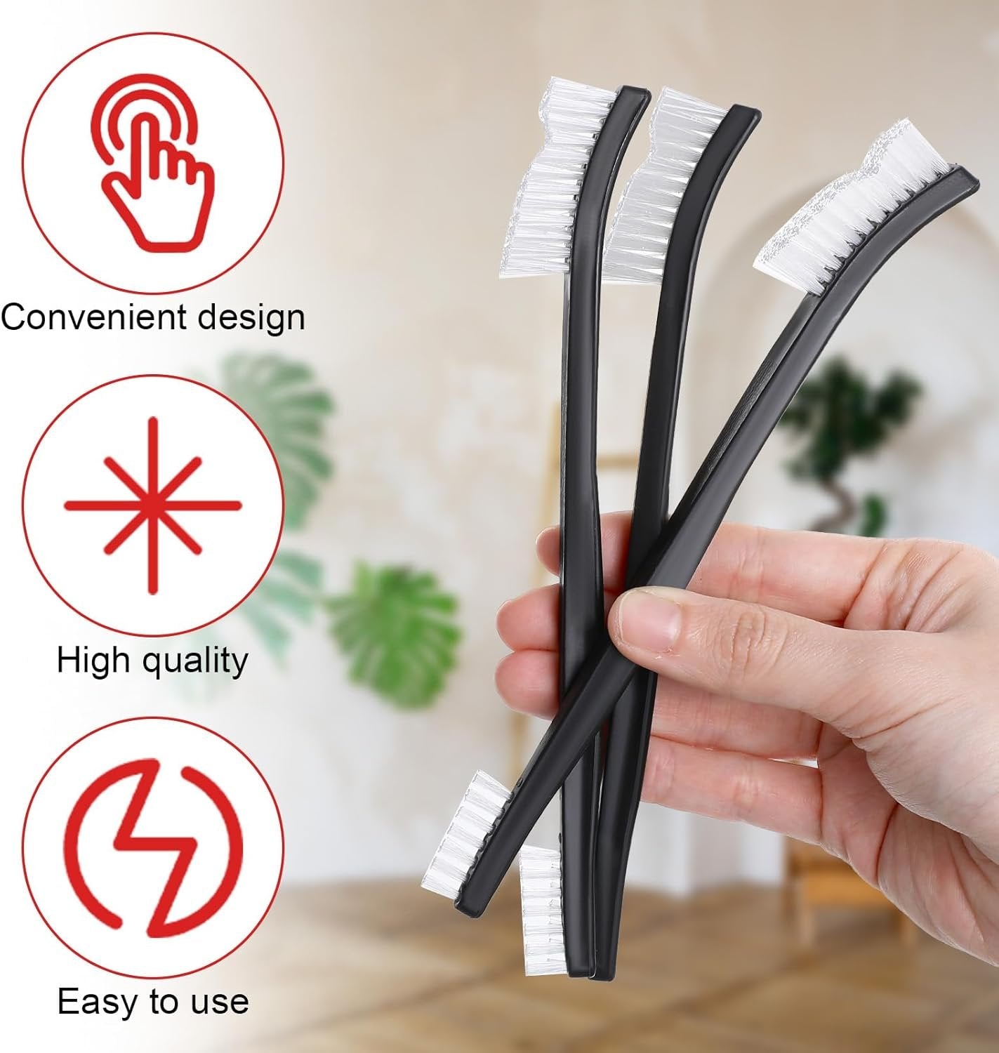 6 PCS Double-Ended Cleaning Brushes Set, Nylon Bristles Small Detailing Crevice Brush Mini Stiff Bristles Brushes for Detailed Cleaning of Jewelry, Cars, Kitchen, Small Spacesnt