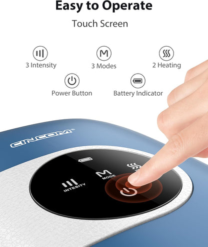 CINCOM Upgraded Hand Massager, Rechargeable Hand Massager with Heat and Compression for Arthritis and Carpal Tunnel with Touch Screen, Birthday Gifts for Women Men Elderly