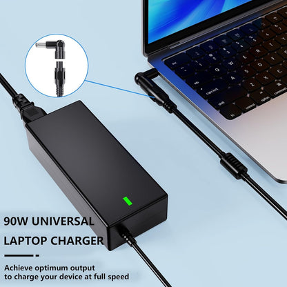 90W Universal AC Adapter Laptop Charger, Replacement for HP Acer Dell Asus Lenovo IBM Toshiba Samsung Sony Fujitsu Gateway Laptop Ultrabook Chromebook Power Cord with 16 Plugs