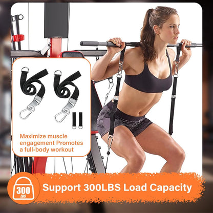 42'' Adjustable Squat Straps Compatible With Bowflex Xtreme 2 SE Home Gym Accessories, Squat Bar Lat Tower Straps Attachment Also Fit for Most Home Gym Cable Extensions
