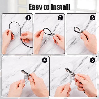 196in Fitness Pulley Cable, Adjustable Home Gym Replacement Cables Pulley System Gym Heavy Duty Fitness Steel Wire Rope 5mm Thick for Pulley Machine Accessories Home Gym