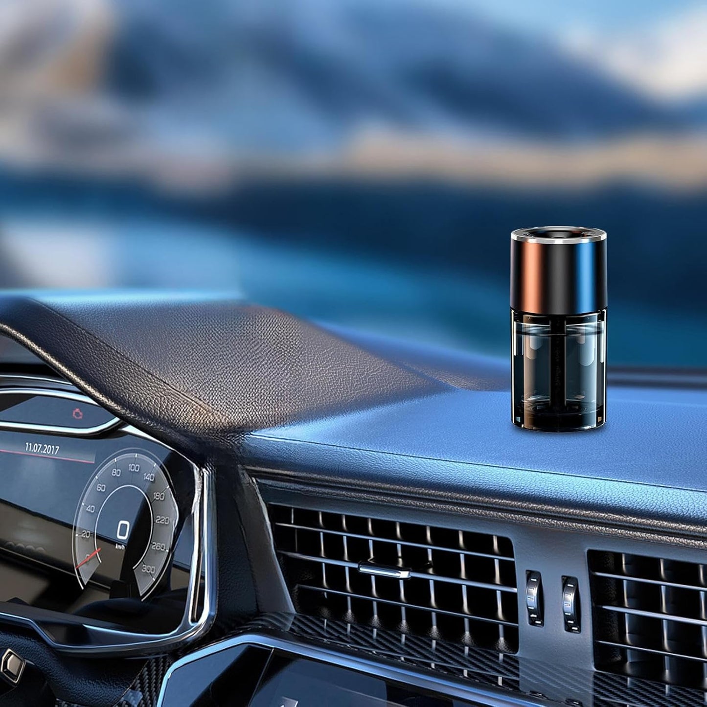 Car Diffuser Humidifier, Automotive Fragrance Diffusers, 5.1 inches Gear Adjustable Mist Level, Built-In Atmosphere Light For Car RV Truck Boat Interior Air Freshening