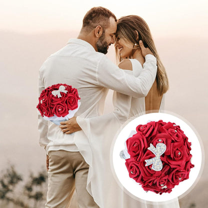 Baluue Wedding Bouquets for Bride Bridesmaid, Artificial Roses Flowers Wedding Decoration Centerpieces Home Decor