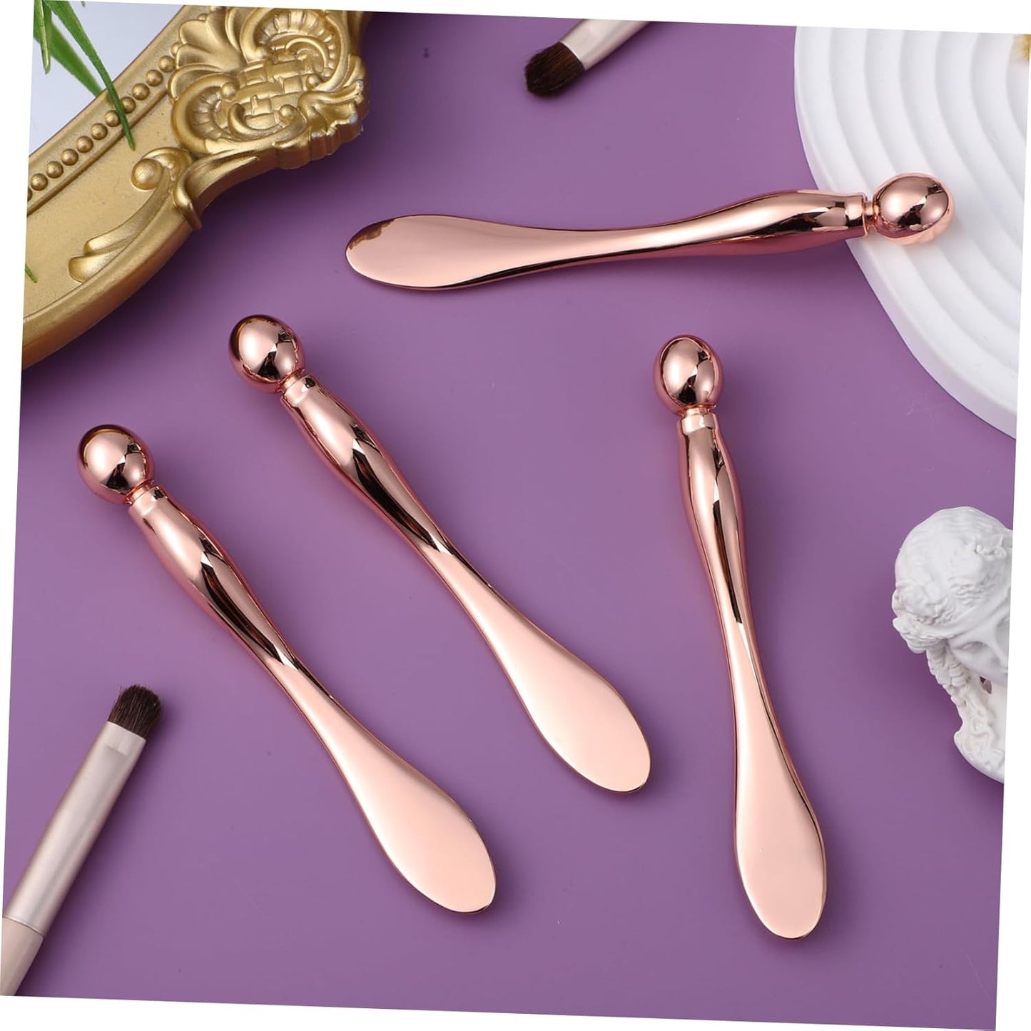 MUCKLILY 6Pezzi Applicatore per Crema per Massaggiatore per Occhi Gonfi Spatola Metallo Facile da Della