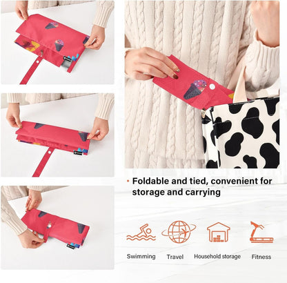 3 Set Packing Travel Organizer, Black Icecream, Office Storage & Organization, Folding Closet Organizer Reusable Bags For Clothing