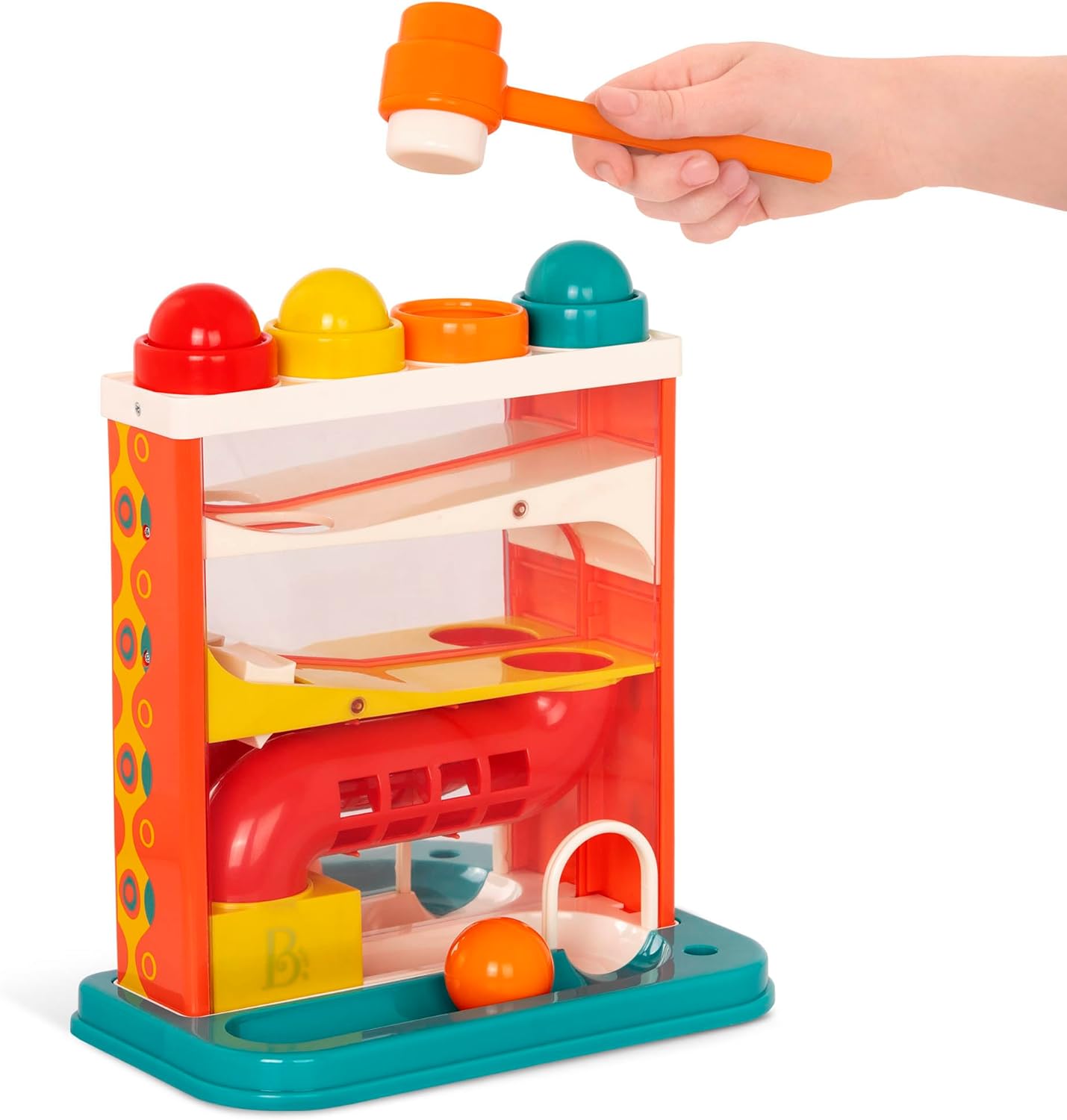 B. toys - Whacky Ball - Pounding Toy - 4 Colorful Balls and Hammer - Pound & Play - Educational and Educational Toy for Kids - 12 Months +