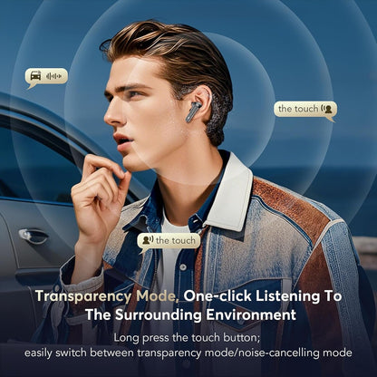 Wireless Earbuds, Bluetooth 5.4 Headphones HiFi Stereo with 4 HD Mics, 2025 Active Noise Cancelling Earbuds, 36H Playtime and LED Display in Ear Earphones, IP7 Waterproof Wireless Headphones, Black