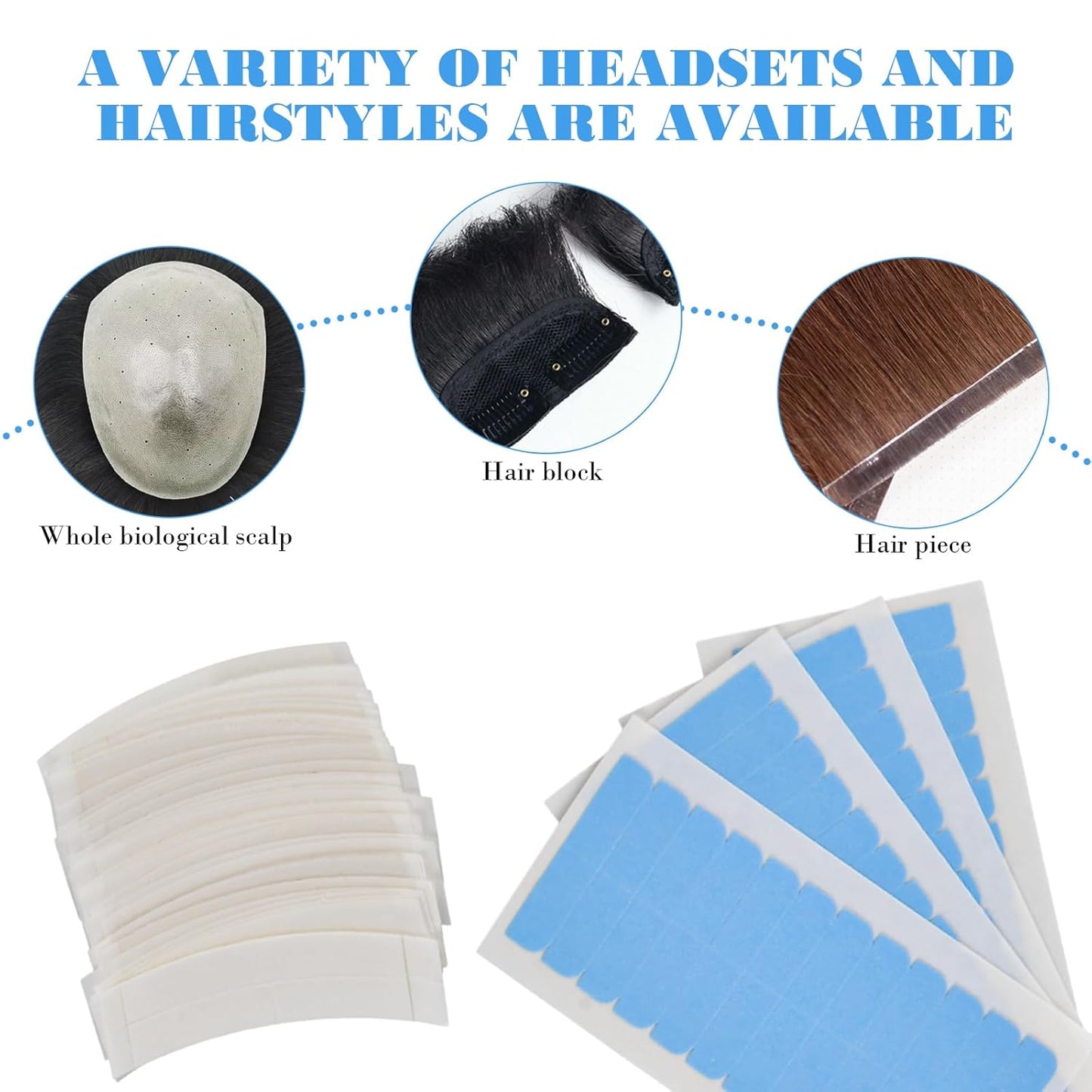 40 Pieces Double Sided Adhesive Tape Extension Glue, Adhesive Tape for Hair Double Tape for Wigs Hair, Toupee, Waterproof, Suitable for Fixing Lace Wig Prosthesis Hair