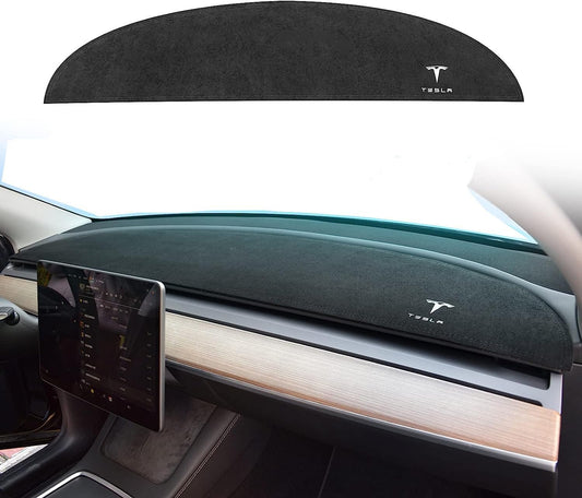 Gwydre Dashboard Cover for Tesla Model 3/Y Dash Board Mat for Model Y Model 3 2017-2023 Sun Protection Non-Slip Pad Dashboard Decorative Interior Accessories