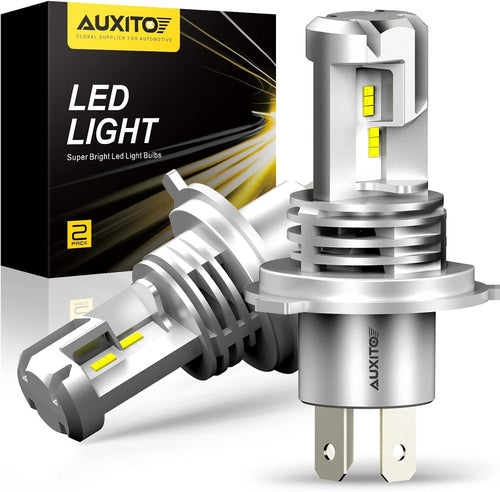AUXITO H4 9003 HB2 LED Headlight Bulbs, 22000LM Per Set Super Bright 6500K Xenon White for High and Low Beam, Plug and Play, Pack of 2