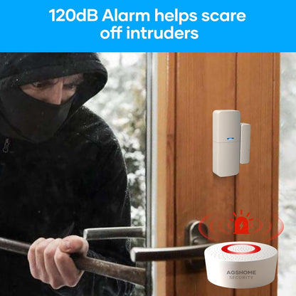 AGSHOME Wireless Home Alarm System, App Push Reminder, DIY Wi-Fi Alarm Kit with 1 Siren, 10Sensors, 2 Remote Controls and 1 Motion Sensor, 1 Keyboard, Home Anti-Theft Works with Alexa