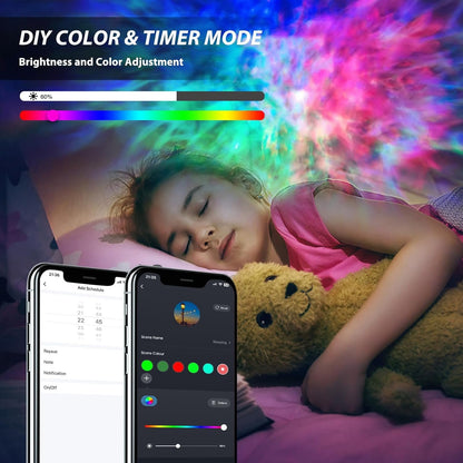 NUFECARG Smart Star Projector Galaxy Light, LED Starry Sky Night Light Control by WiFi App and Voice, Compatible with Alexa & Google Home, Adjustable Cloud Stars, Brightness and Time (White)