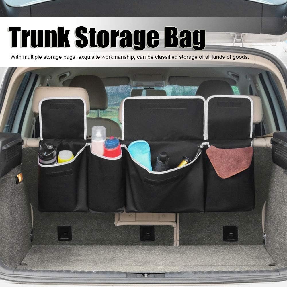 Car Trunk Organizer, Auto Hanging Back Seat Storage Backseat Hanging Organizer Foldable with Multiple Storage Bags for SUV,Truck,Van- Your Trunk Space