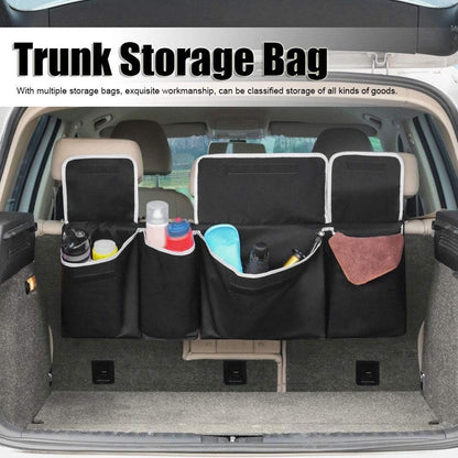 Car Trunk Organizer, Auto Hanging Back Seat Storage Backseat Hanging Organizer Foldable with Multiple Storage Bags for SUV,Truck,Van- Your Trunk Space