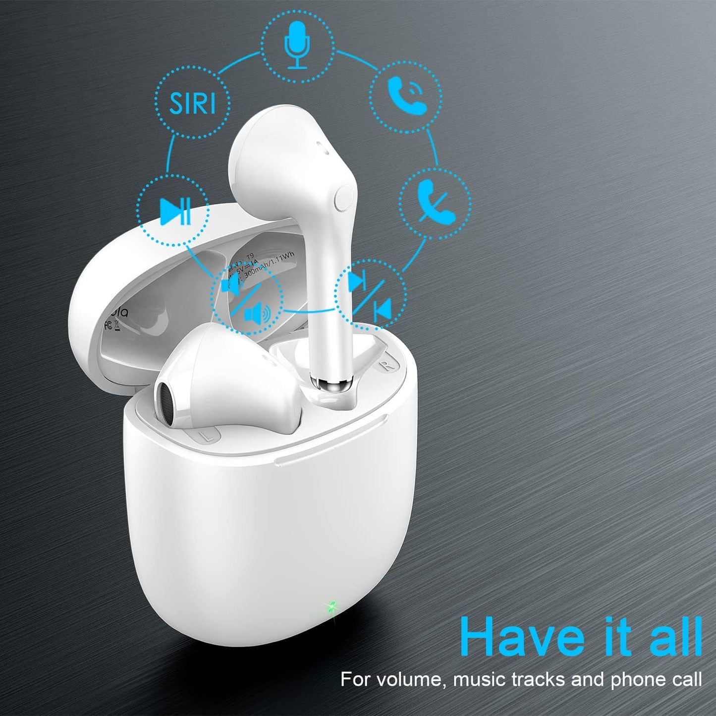 Wireless Earbuds, yobola Bluetooth Earbuds, IPX5 Waterproof Wireless Headphones Touch Control, Bluetooth Headphones 5.1 Built-in Microphone, 25 Hrs with USB-C Charging with Running/Fitness
