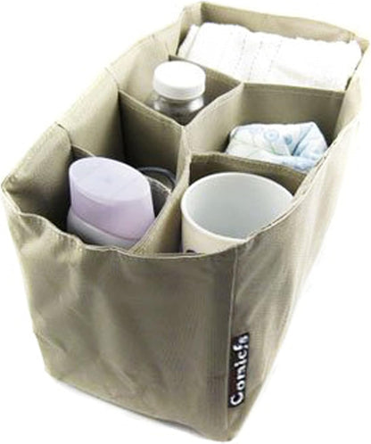 Comicfs Baby Diaper Bag Insert Organizer (Dimensions: 12 X 6.4 X 8 Inch, Khaki), with Comicfs cleaning cloth