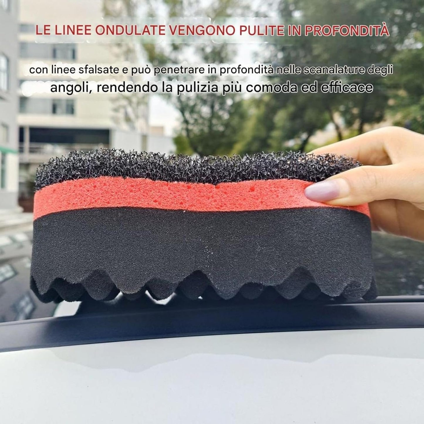 Car Wash Sponge, Buffing Sponge, 8.27-Inch Honeycomb Wax Applicator Pad, Auto Detailing Foam for Cleaning, Paint Protection, Fine Polishing, Waxing, Detailing