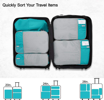 BAGSMART 6 Set Compression Packing Cubes, Lightweight Vacation Travel Essentials for Women, Travel Accessories for Suitcase Organizer Bags Set, Durable Luggage Organizer Bags