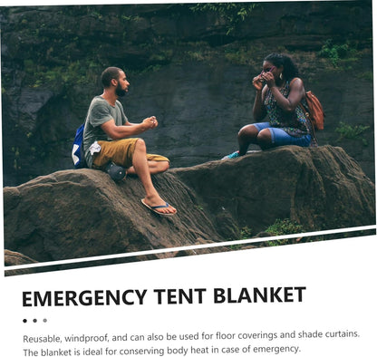Generic Survival Camping Tent Emergency Thermal Blanket Multi Purpose Outdoor Survival Gear for Hiking Camping Lightweight Compact Design Essential for Emergency Preparedness