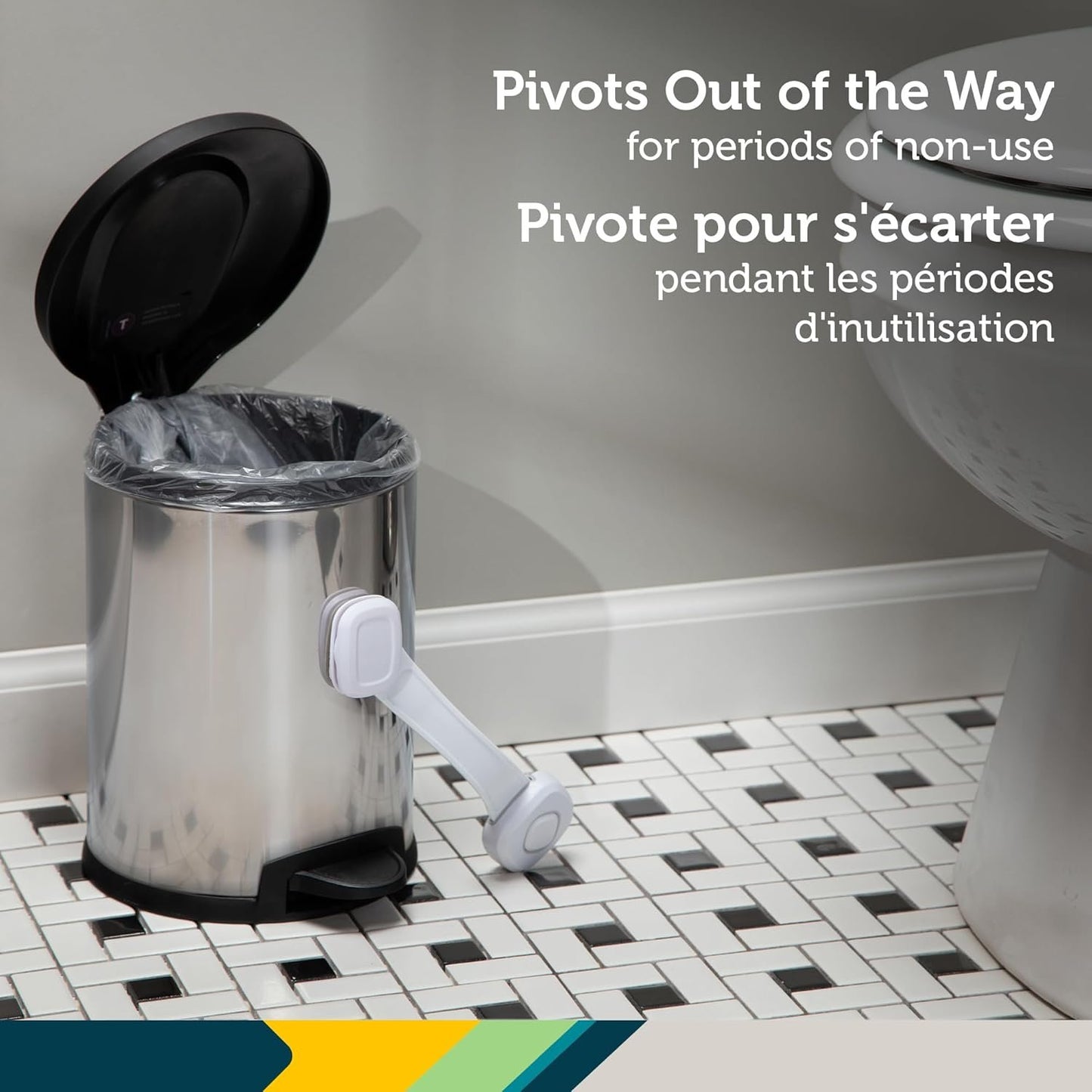 Safety 1st Outsmart™ Multi-Use Lock – Decoy Button Design, Child-Proof Security for Appliances & Cabinets, Easy Adhesive Installation, No Tools Required
