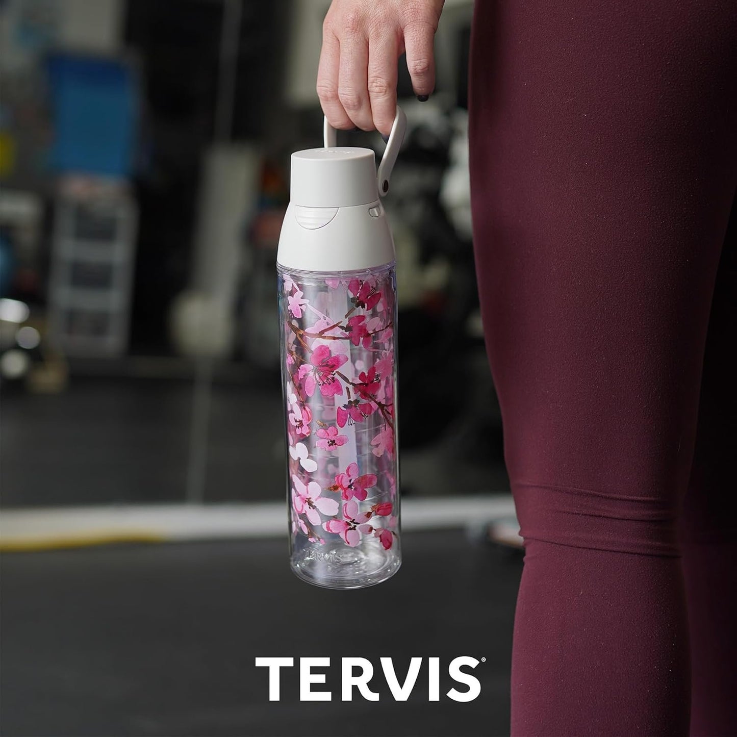 Tervis Clear & Colorful Insulated Tumbler, 24oz Venture Lite Water Bottle, White Lid