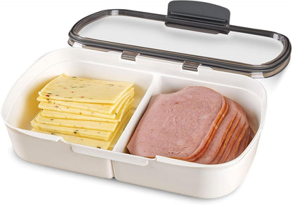 Prepworks Split Deli ProKeeper Air Tight Silicone Sealed Food Storage Container with Clear Dry Erase Compatible Lid, 11.75 Inches Long