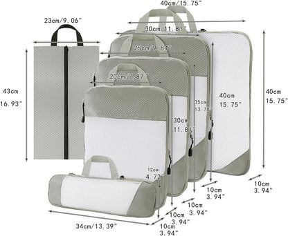 Gralara Ultimate Travel Packing Cubes Set for Seamless Organization, White
