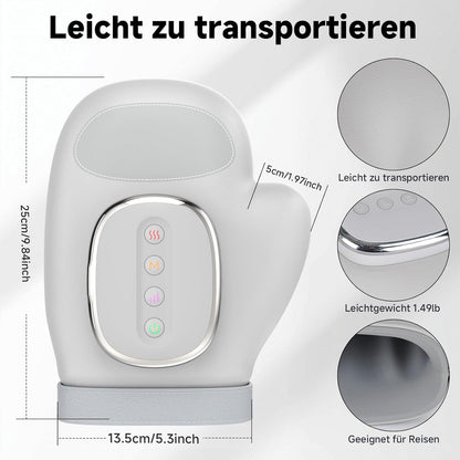 Airbag Hand Massager Electric Hand Massager with Heat and Compression 3 Massages | 3 Temperatures | 5 Levels | Car Timer | Rechargeable Therapeutic Glove for Arthritis and Carpal Tunnel