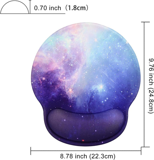 Ergonomic Mouse Pad with Wrist Rest,Small Gaming Gel Mousepad,Office Desk Accessories for Computer Laptop,Work from Home Essentials (Starry Sky 3)