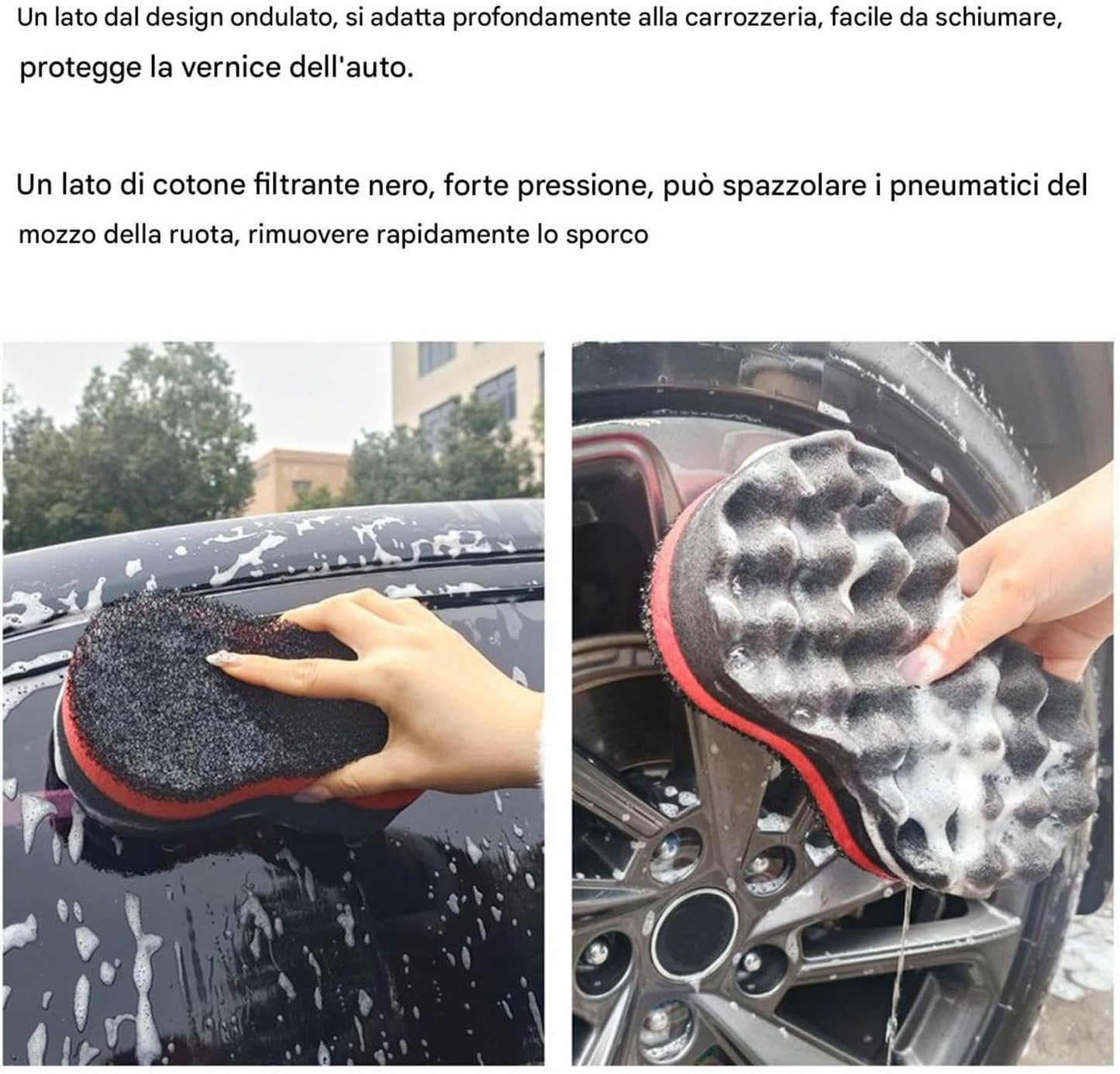 Car Wash Sponge, Buffing Sponge, 8.27-Inch Honeycomb Wax Applicator Pad, Auto Detailing Foam for Cleaning, Paint Protection, Fine Polishing, Waxing, Detailing