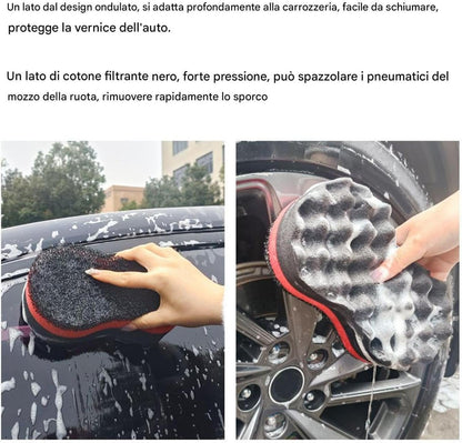 Car Wash Sponge, Buffing Sponge, 8.27-Inch Honeycomb Wax Applicator Pad, Auto Detailing Foam for Cleaning, Paint Protection, Fine Polishing, Waxing, Detailing